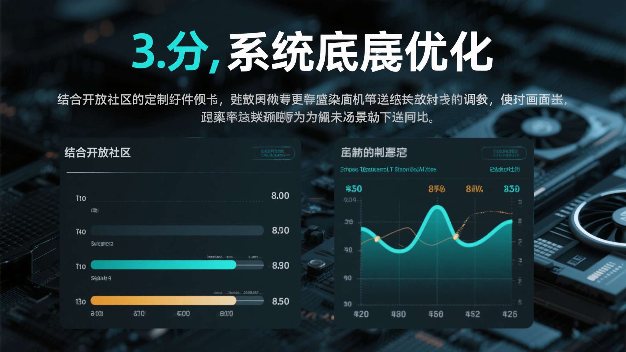 第三步：系统底层优化。 结合开源社区的定制固件，对GPU渲染管线进行了针对性调参